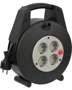 Brennenstuhl Vario Line kabelhaspel 4-voudig zwart/lichtgrijs 15m H05VV-F 3G1,5