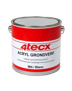 4tecx Acryl grondverf wit RAL9001 2,5ltr