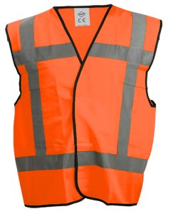 SafeWorker LENA SIGNALISATIEVEST EN471 RWS 100% POLYESTER Fluor Oranje maat One size 020