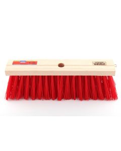 VERO OUTDOOR Bezem 41 cm hout kunstvezel rood