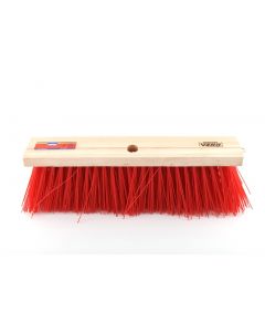 VERO OUTDOOR Bezem 35 cm hout kunstvezel rood