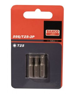 BAHCO X3 BITS T25 25MM 1/4"DR STAND.