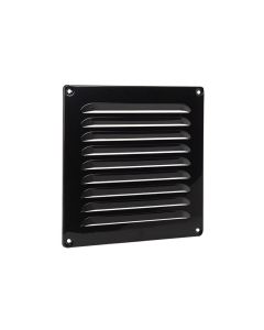 Nedco BV Aluminium schoepenrooster 100x100mm, met omgezette rand, zwart