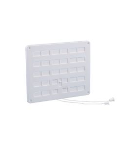 Nedco BV Afsluitbaar ventilatierooster 300x250mm met gaas PS, kunststof wit