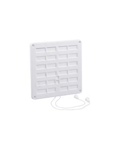 Nedco BV Afsluitbaar ventilatierooster 300x300mm met gaas PS, kunststof wit