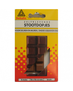 STOOTDOPJES, DEURBUFFERS BRUIN 8ST.