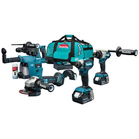 Makita DLX4155TX1 18 V Combiset voor allround tot zwaar boor-, schroef- en slijpwerk