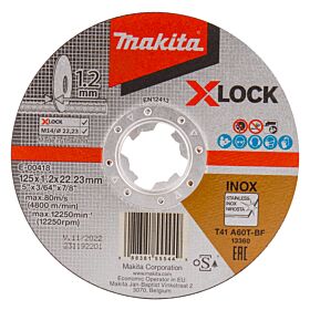 Makita E-00418 Doorslijpschijf X-LOCK 125x22,23x1,2mm RVS