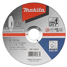 Makita B-35134 Doorslijpschijf 125x22,23x1,6mm staal