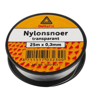 NYLON SNOER TRANSPARANT 1 MM DIK / 25 MTR LANG