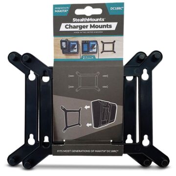 StealthMounts  Opladerhouder voor Makita 18V LXT snellader DC18RC - zwart - 2-pack