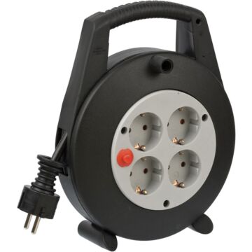 Brennenstuhl Vario Line kabelhaspel 4-voudig zwart/lichtgrijs 5m H05VV-F 3G1,5
