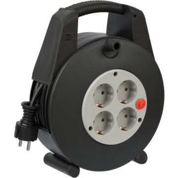 Brennenstuhl Vario Line kabelhaspel 4-voudig zwart/lichtgrijs 15m H05VV-F 3G1,5