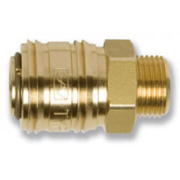Messing snelkoppeling / persluchtkoppeling 3/8"  buitendraad, Duitse (euro) passing