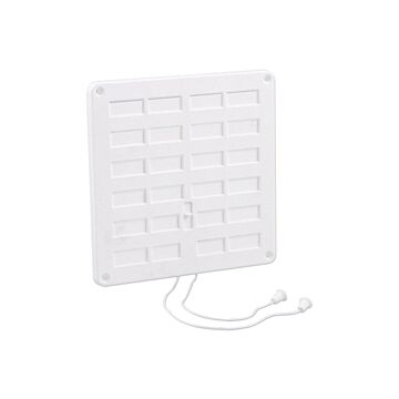 Nedco BV Afsluitbaar ventilatierooster 200x200mm PS, kunststof wit