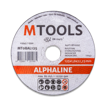 Mtools Alphaline doorslijpschijf staal/RVS 125x1,0 mm.