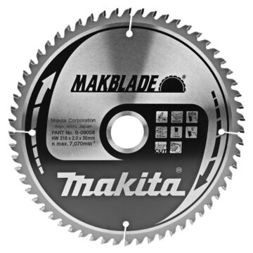 Makita B-09058 Zaagb hout 216x30x2,1 60T 5g