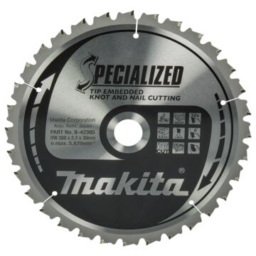 Makita B-42385 Afkortzaagblad Hout (noest/spijker)
