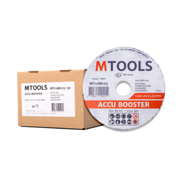 Mtools Accu Booster doorslijpschijf staal/RVS 125x1,0 mm. per 50 st.