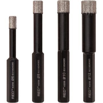 KGS RED KGS RED K856 Tegelboren SET ø6-8-10-12 Wax Zeskant