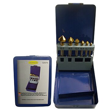 Verzinkboren set 6 dlg. HSS, DIN335