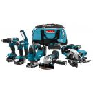 Makita DLX6082T 18 V Combiset (klop)boren, (slag)schroeven, zagen en slijpen