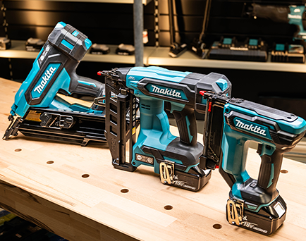 Builder with Makita tool