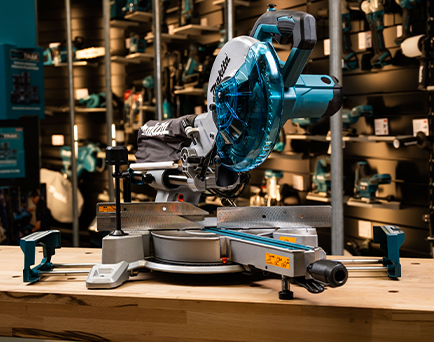 Builder with Makita tool